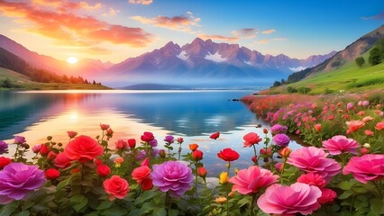 lake, water, sky, landscape, sunset, nature, clouds, reflection, sea, sun, sunrise, mountain, cloud, mountains, summer, ocean, view, beach, horizon, river, blue, travel, calm, tranquil, beautiful