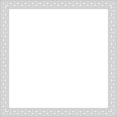 Obraz premium Vector black monochrome classic Greek square outline ornament. Rectangle of Ancient Greece and Roman Empire. Byzantine painting of walls, floors and ceilings. Decoration of European palaces