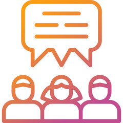 meeting gradient line icon