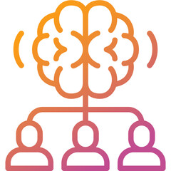 partnership gradient line icon