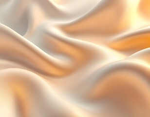Obraz premium Soft, flowing waves in a warm gradient of golden and creamy tones.