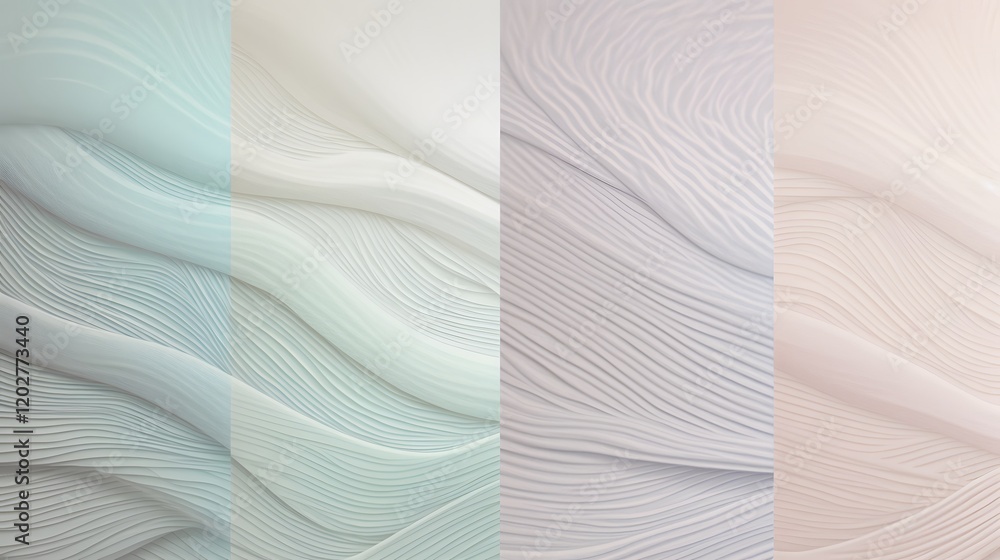 Poster textured waves of color in abstract art digital canvas modern design minimalist environment close-up