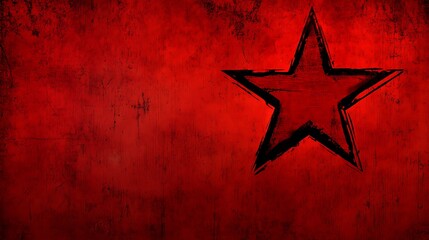 Fototapeta premium Red Background With A Large Painted Star