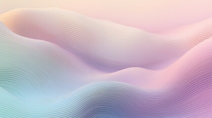 Fototapeta premium Abstract flowing waves digital art soft pastel colors virtual environment serene view visual concept