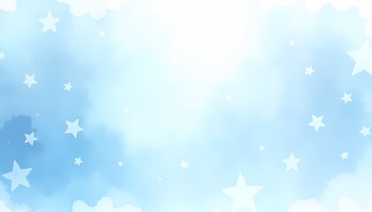 Blue abstract background with soft glowing stars