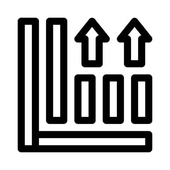 Graph with Upward Arrow line icon