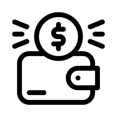 Wallet with Coins line icon