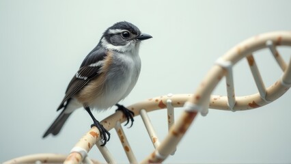 Bird on DNA Double Helix Model