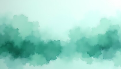 Fototapeta premium Green watercolor abstract background with soft gradient tones.