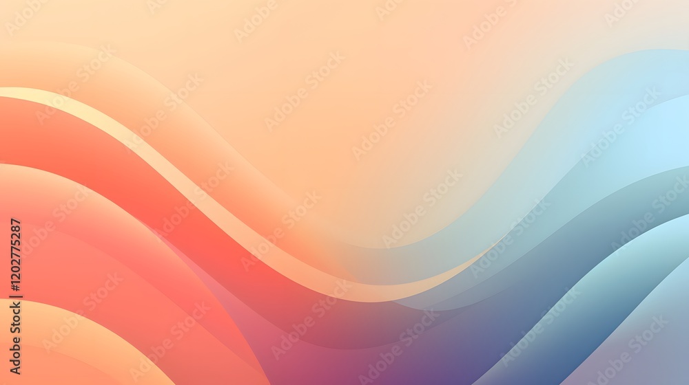 Poster abstract colorful waves digital art gradient background soft light creative design concept