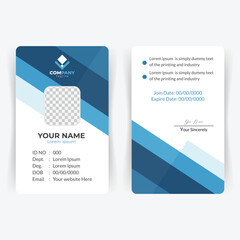 Naklejka premium Double-Sided Employee ID Card Vector