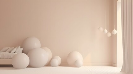 Fototapeta premium Creative interior design inspiration modern living room minimalist aesthetics bright environment artistic viewpoint