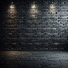 Perfect black brick wall as background or wallpaper or texture