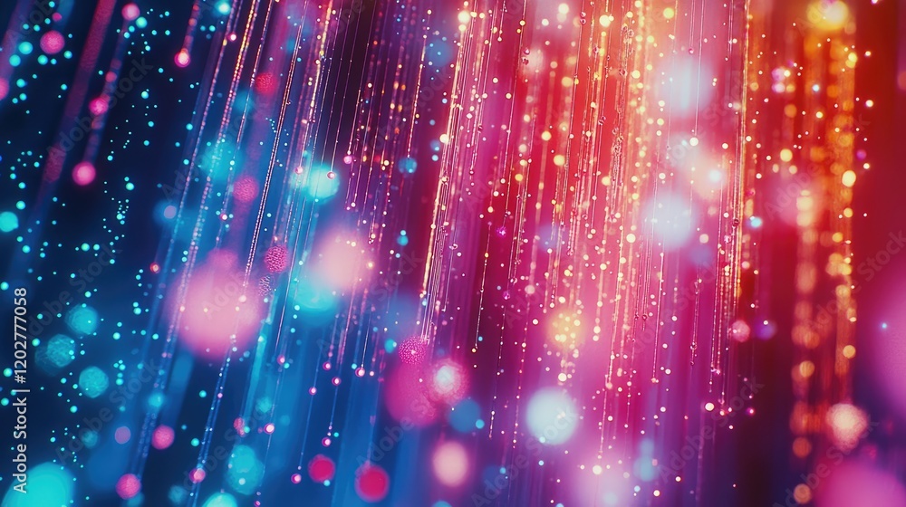 Aufkleber this abstract image showcases vibrant lines and glowing dots, creating a stunning illusion of moveme