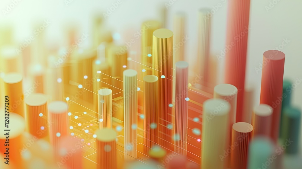 Leinwandbilder Explore an abstract digital data visualization showcasing colorful graphs and financial trends, perfect for business and technology-related projects.