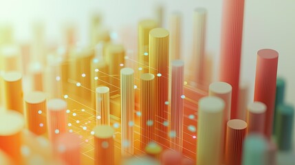 Obraz premium Explore an abstract digital data visualization showcasing colorful graphs and financial trends, perfect for business and technology-related projects.