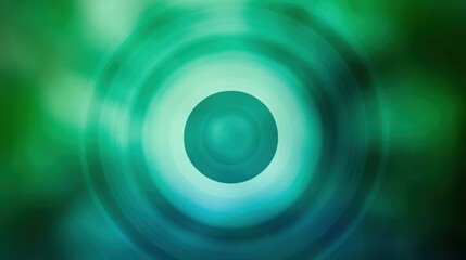 Abstract design featuring concentric circles in green and blue hues, creating a calming effect.