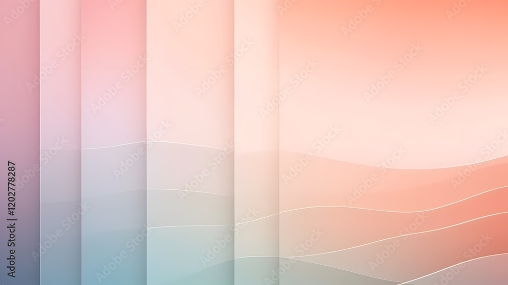 Poster flowing abstract patterns digital art soft color palette minimalist design aesthetic viewpoint