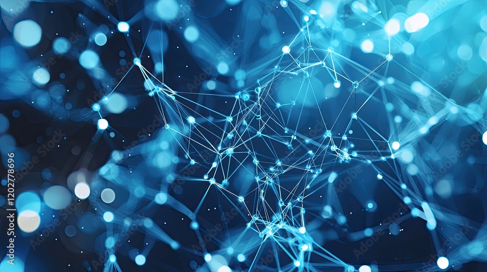Poster Explore this abstract technology background featuring intricate circuit patterns and digital elements in a captivating blue color scheme, ideal for innovation themes.