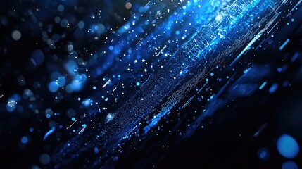 This image features a detailed abstract data visualization with various graphs and charts in blue tones, showcasing analytics and metrics for business insights.