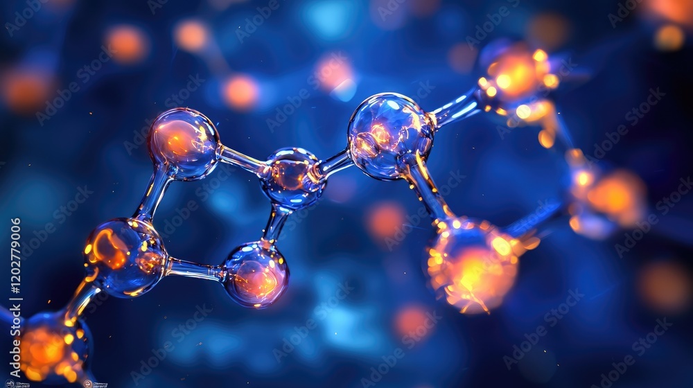 Aufkleber this abstract digital illustration depicts interconnected molecular structures with glowing nodes, r