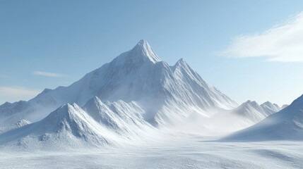 Obraz premium Magnificent Snow-Capped Mountain Peaks Under a Clear Blue Sky in Winter Scenery