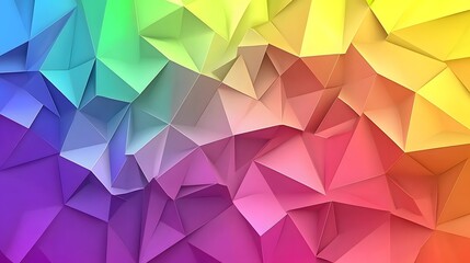 Abstract Rainbow Low Poly Geometric Design