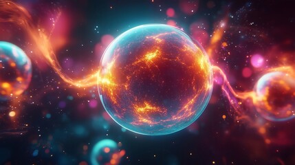 Fototapeta premium Exploring the Vibrant Beauty of Cosmic Energy and Particle Dynamics