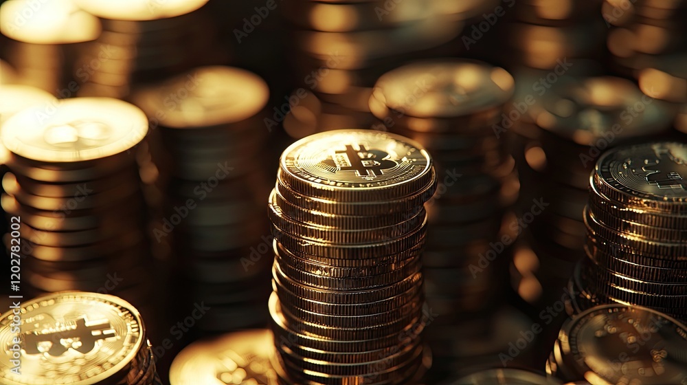 Aufkleber a visually compelling image of stacked coins representing financial growth and investment amidst dig