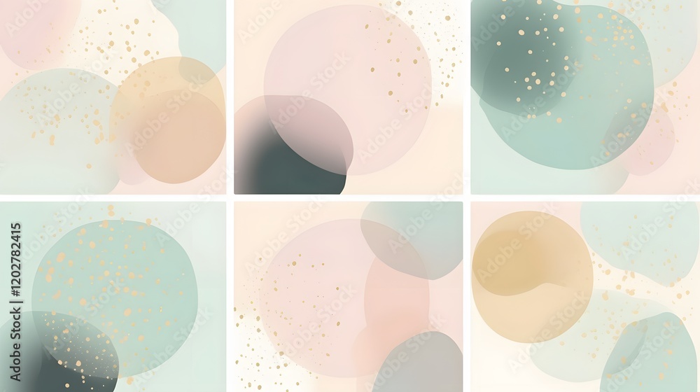 Poster abstract circular patterns digital artwork modern design minimalist aesthetic close-up view creative