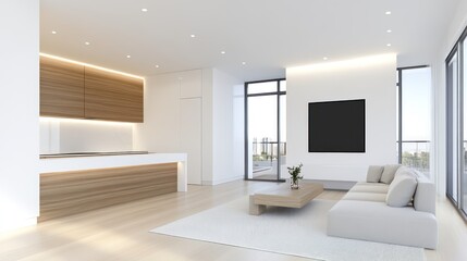 Sleek 3D Render of Contemporary Apartment Interior