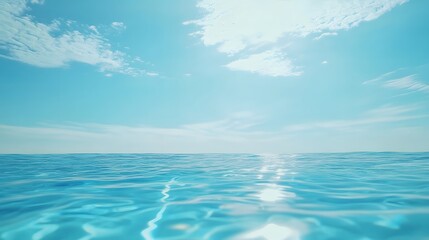 Obraz premium Serene Ocean Meets Bright Sunny Sky