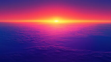 Obraz premium Vibrant sunset above cloudscape.