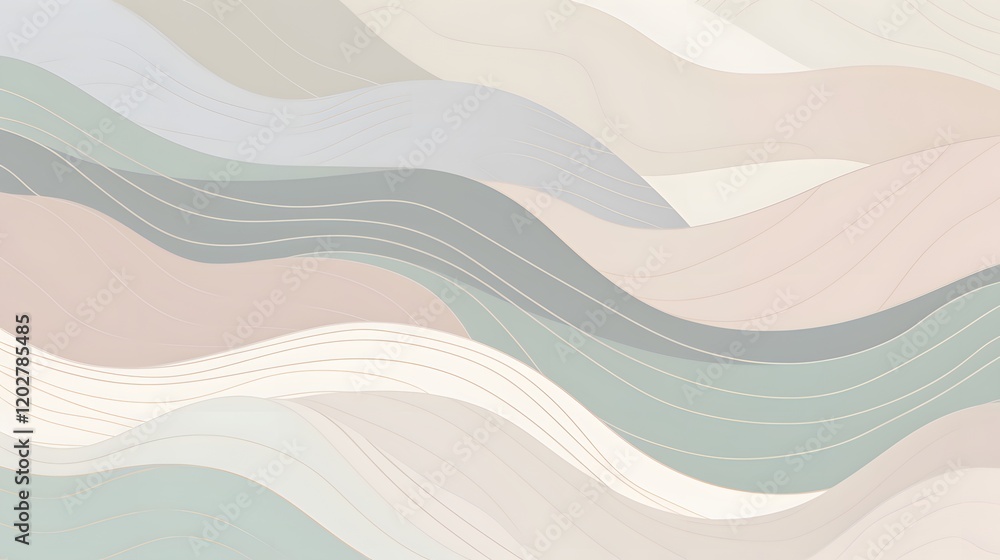 Poster abstract wavy patterns digital art soft colors calm environment artistic viewpoint modern concept fo