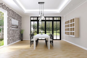 Modern Dining Room Interior - 3D Rendered Design