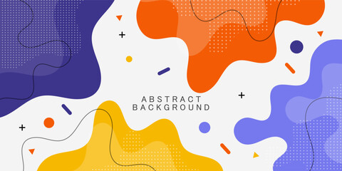 Colorful fluid shapes abstract background with trendy pattern celebration design. Bright banner concept. Eps10 vector