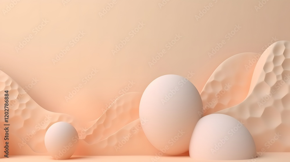 Poster abstract sphere formation digital art 3d rendering minimalist design studio environment creative exp