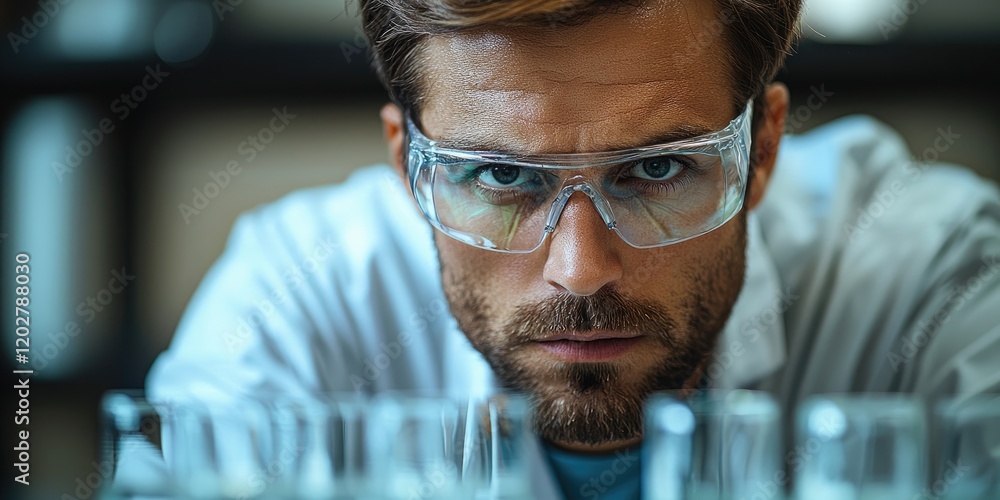 Aufkleber Two engineers are captured in a close-up shot fine-tuning a quantum computer in a cutting-edge lab, their intense focus reflecting the high stakes of their work.