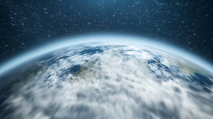 Fototapeta premium Stunning Earth view from space soft blue light illuminating swirling clouds. AI Generated
