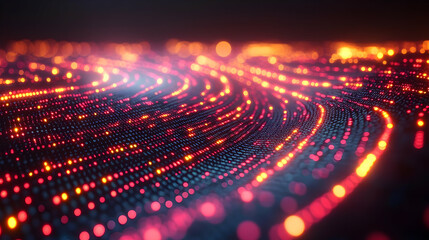 Fototapeta premium Abstract Glowing Particle Streams in Dynamic Flow