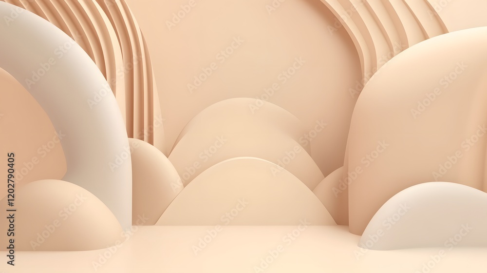 Poster modern abstract design elements digital space 3d render minimalist aesthetics studio view artistic c