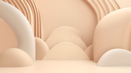 Fototapeta premium Modern abstract design elements digital space 3d render minimalist aesthetics studio view artistic concepts