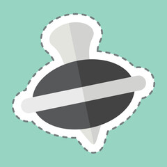 Fototapeta premium Sticker line cut Spinner. related to Kindergarten symbol. design editable