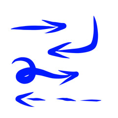 Arrows set doodles handrawn art lines 