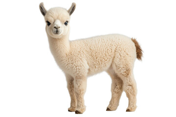 Obraz premium Baby llama standing on a white background