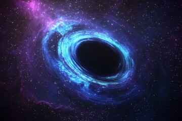 Blue hole in space with stars surrounding it