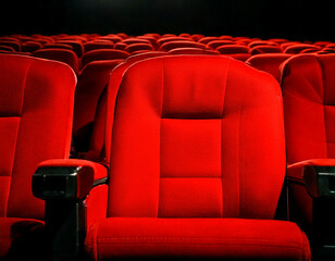 Fototapeta premium 赤いシートの映画館イメージ
