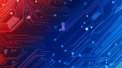 Obraz premium Abstract Technology Background Red and Blue Circuit Board Close-up