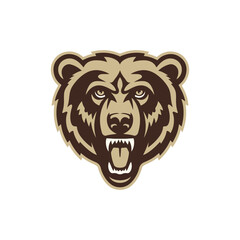 Bear head vector, angry beer head vector, logo Design element