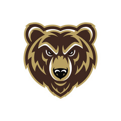 Bear head vector, angry beer head vector, logo Design element